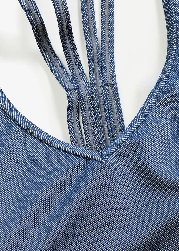 Bikini a bustier effetto jeans (set 2 pezzi), bonprix