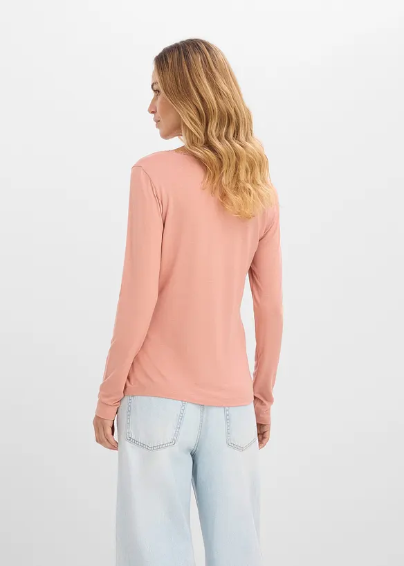 Maglia a maniche lunghe in misto viscosa morbido, bonprix