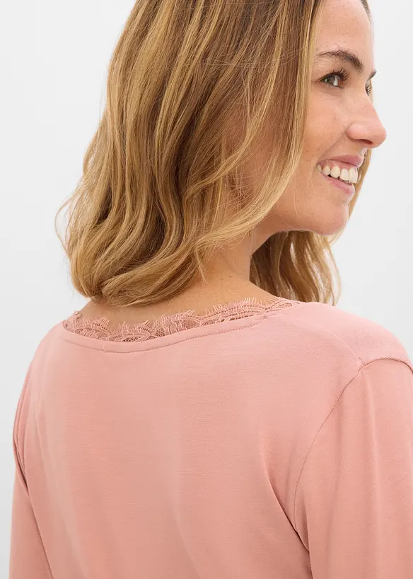 Maglia a maniche lunghe in misto viscosa morbido, bonprix