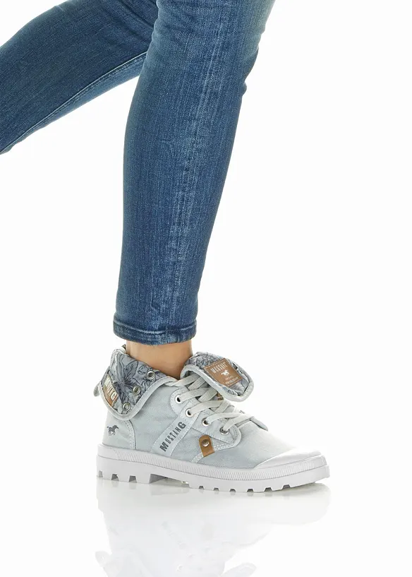 Sneaker alte Mustang in tela di cotone, Mustang