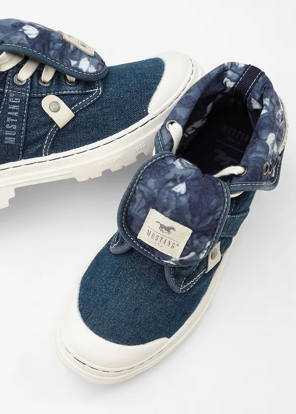 Sneaker alte Mustang in tela di cotone, Mustang