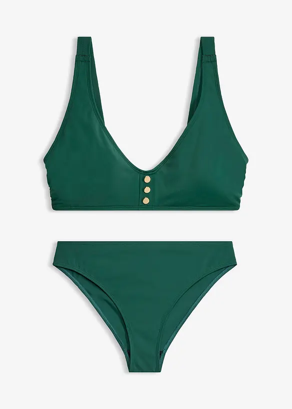 Bikini a bustier con bottoni (set 2 pezzi), bonprix