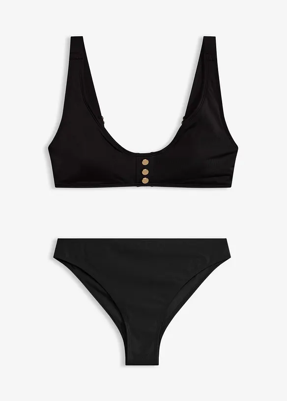 Bikini a bustier con bottoni (set 2 pezzi), bonprix