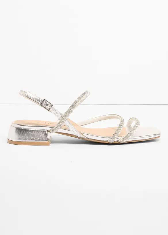 Sandali con cinturini e strass, bonprix