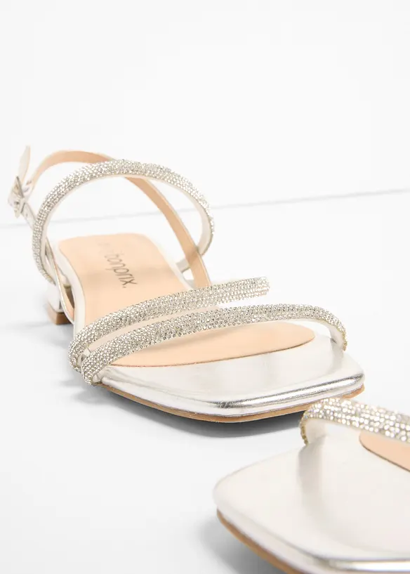 Sandali con cinturini e strass, bonprix