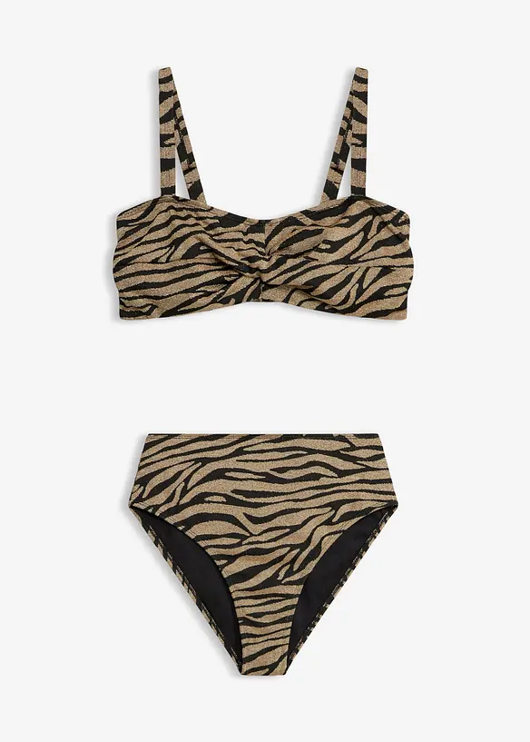 Bikini a balconcino in materiale lucido (set 2 pezzi), bonprix