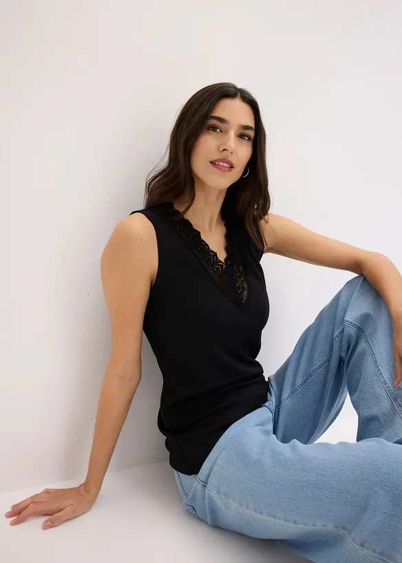 Maglia con pizzo, bonprix