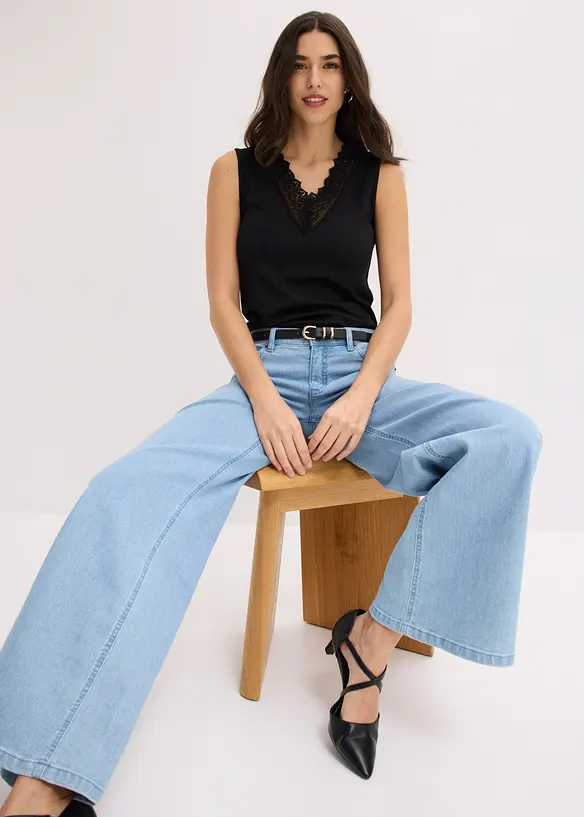 Maglia con pizzo, bonprix