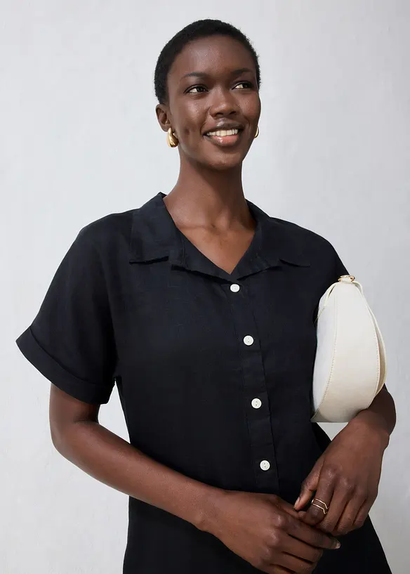 Caftano in puro lino con ricami, bonprix