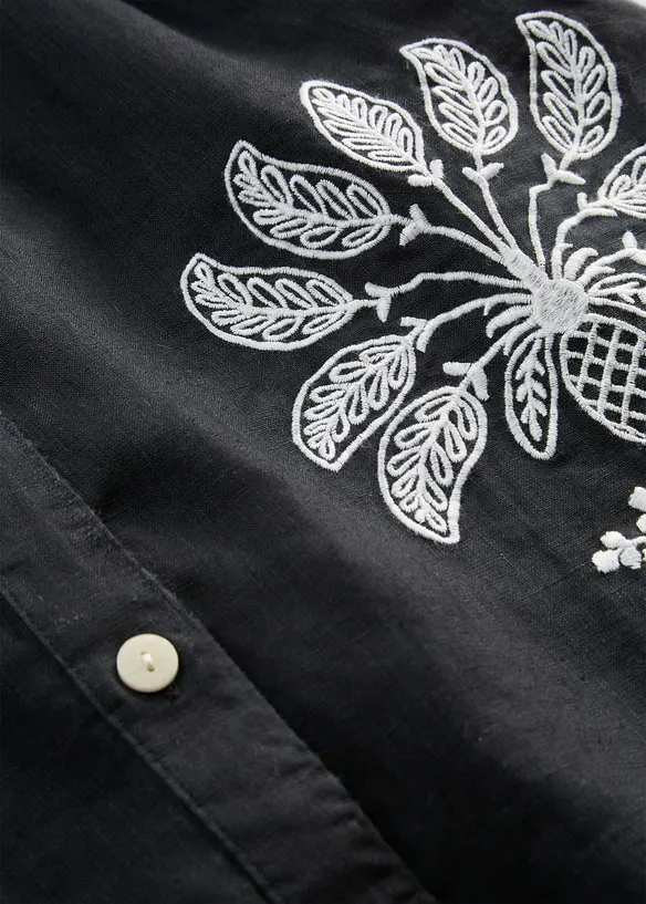 Caftano in puro lino con ricami, bonprix