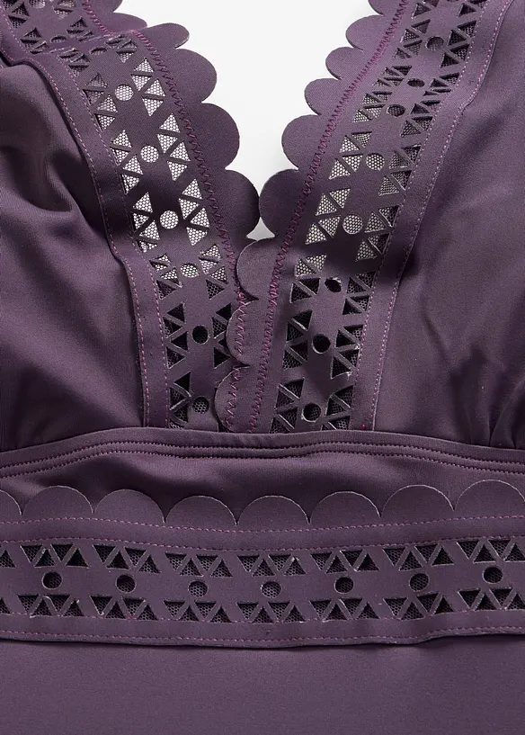 Costume intero con inserti laser cut, bonprix