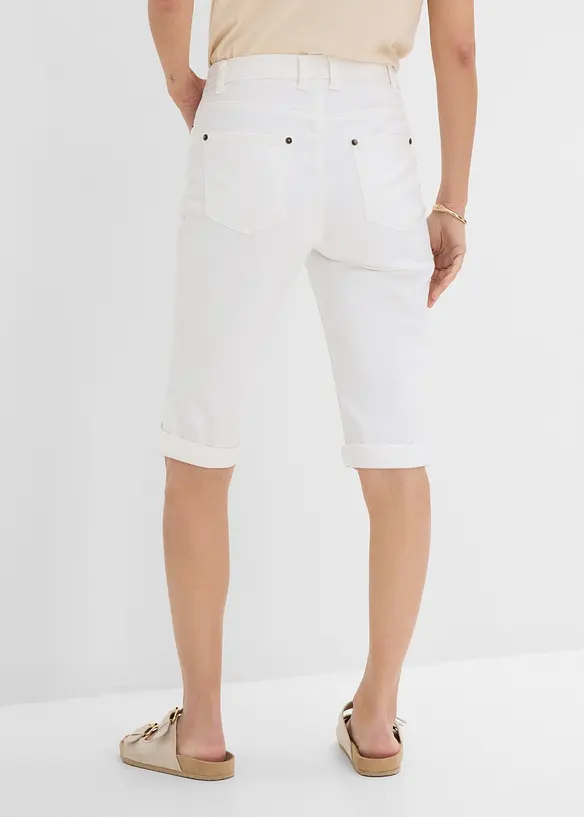 Bermuda in jeans elasticizzati con fondo arrotolato, bonprix