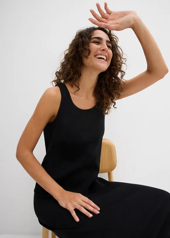 Abito con spalline in cotone biologico elasticizzato, bonprix