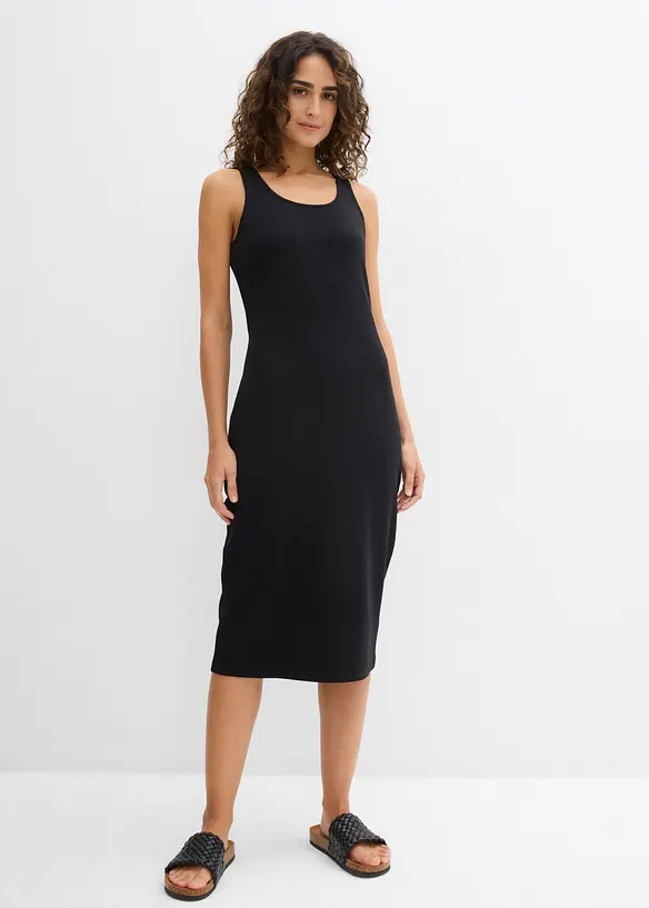 Abito con spalline in cotone biologico elasticizzato, bonprix