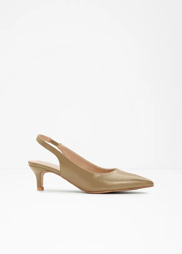 D&eacute;collet&eacute; slingback con tacco sottile, bonprix