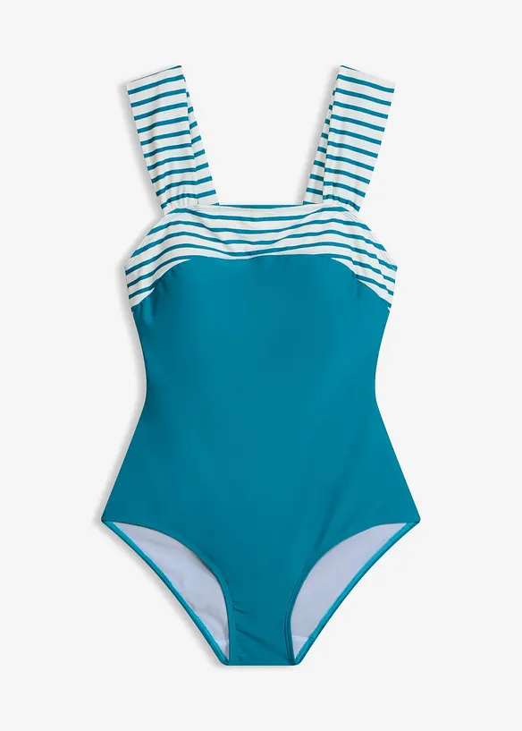 Costume intero con effetto modellante medio e spalline larghe, bonprix