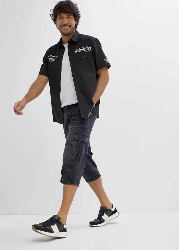 Jeans cargo a pinocchietto regular fit, straight, bonprix