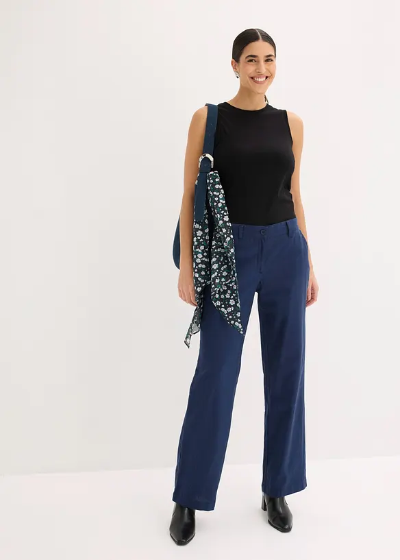 Pantaloni in tessuto misto lino e cotone, bonprix