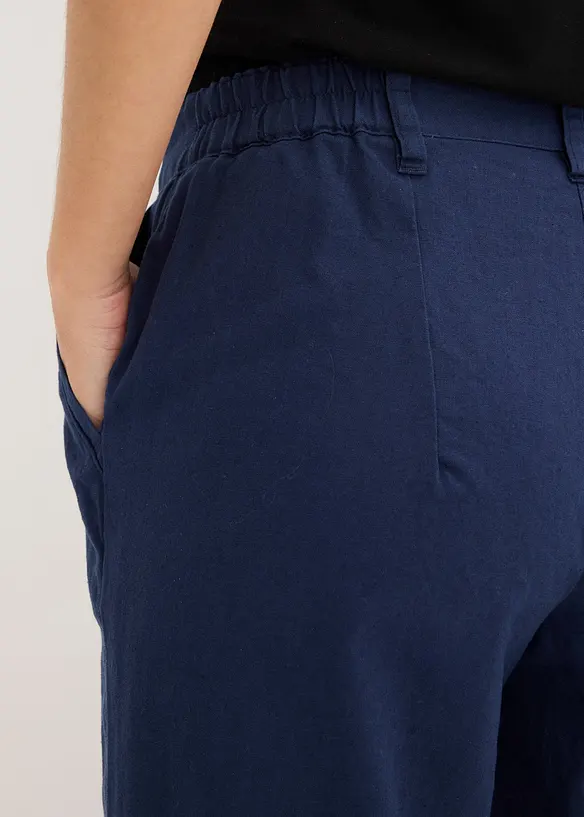 Pantaloni in tessuto misto lino e cotone, bonprix
