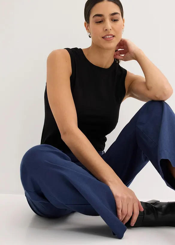 Pantaloni in tessuto misto lino e cotone, bonprix