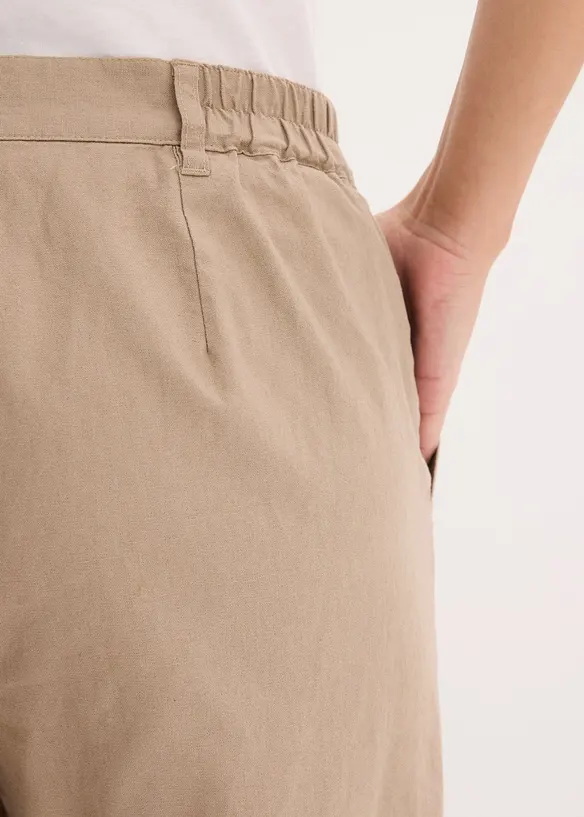 Pantaloni in tessuto misto lino e cotone, bonprix