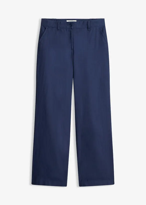 Pantaloni in tessuto misto lino e cotone, bonprix