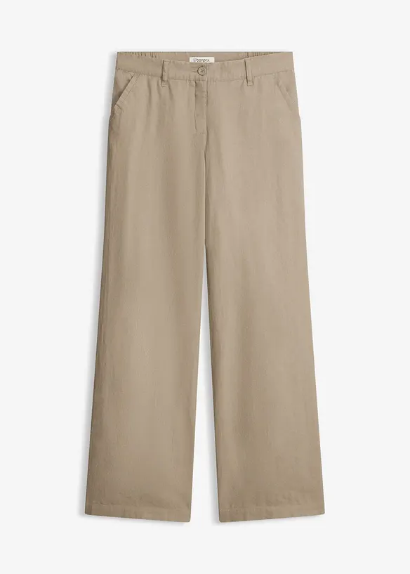Pantaloni in tessuto misto lino e cotone, bonprix