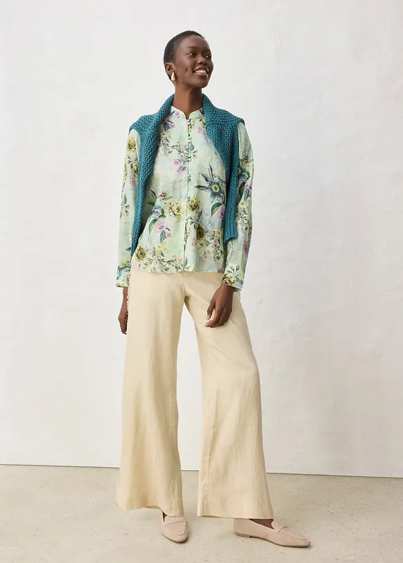 Blusa con volant in rami&egrave; rinfrescante, bonprix