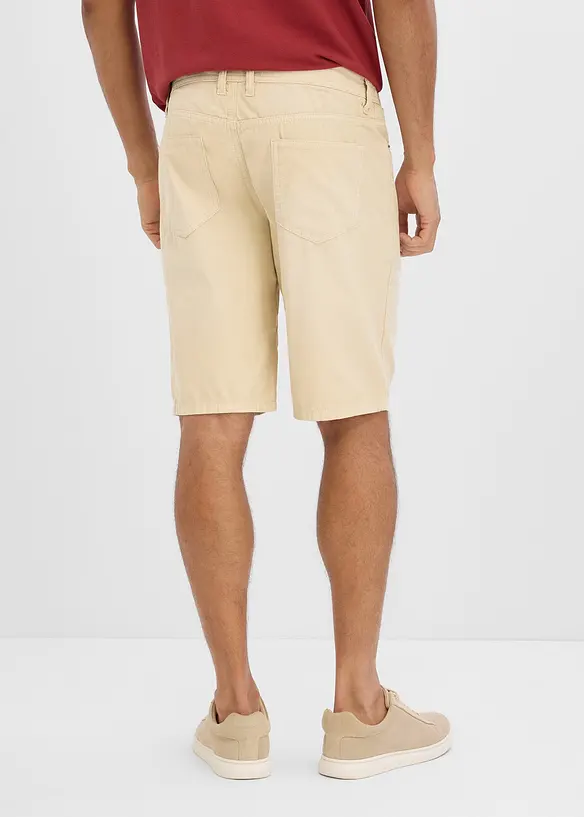 Bermuda elasticizzati leggeri in denim colorato, regular fit, bonprix