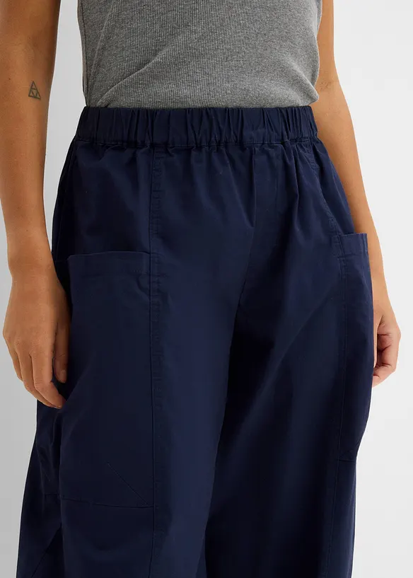 Pantaloni a palloncino in misto cotone elasticizzato, bonprix