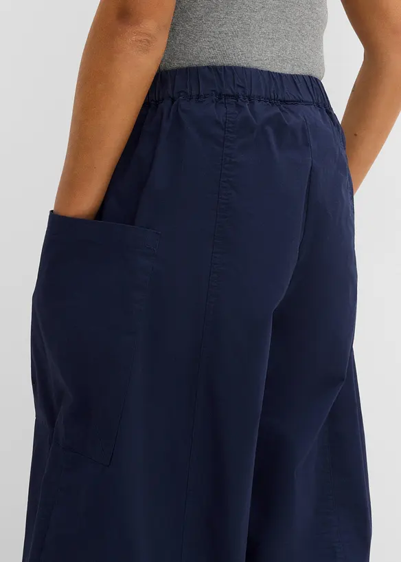 Pantaloni a palloncino in misto cotone elasticizzato, bonprix