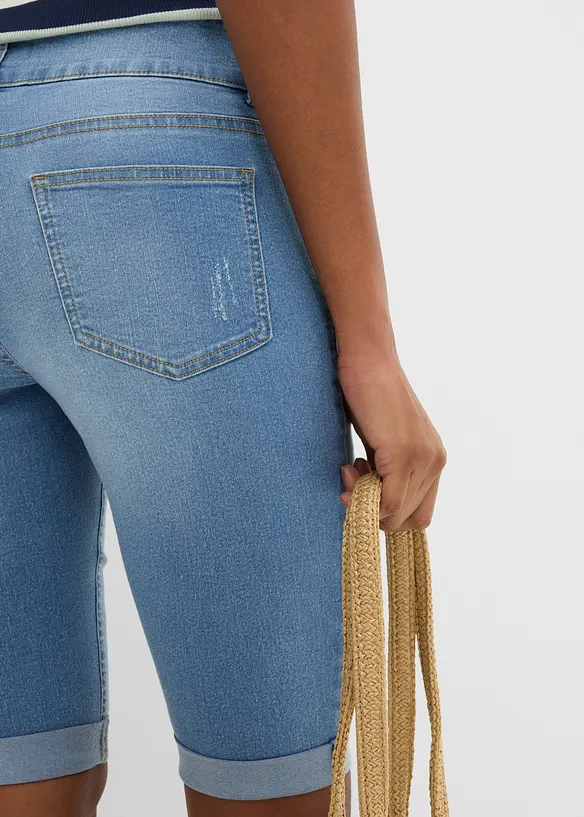 Bermuda in jeans, vita media, bonprix