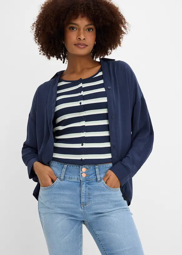 Bermuda in jeans, vita media, bonprix