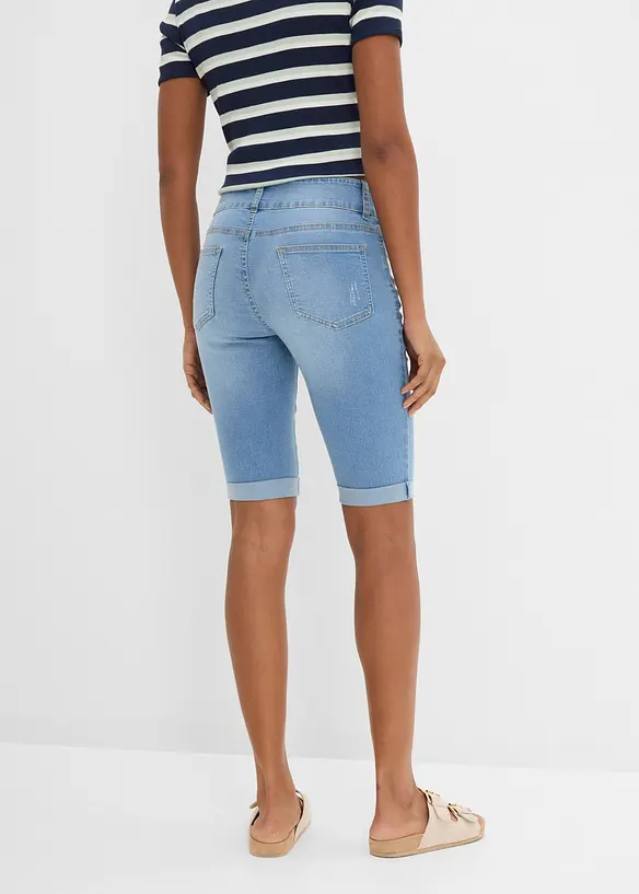 Bermuda in jeans, vita media, bonprix