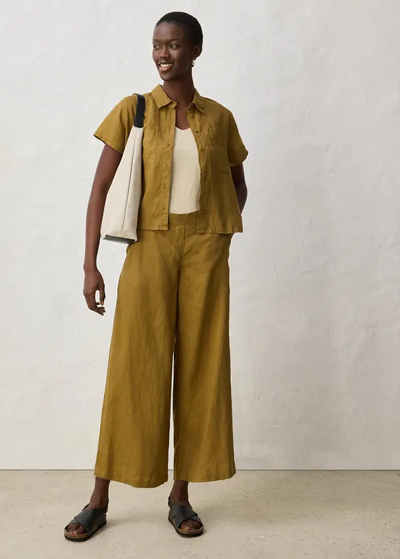 Pantaloni culotte in puro lino, bonprix