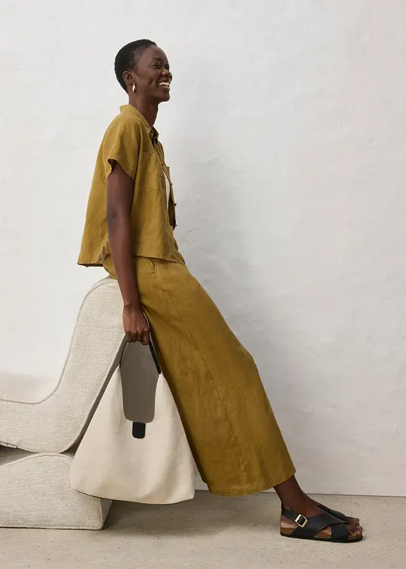 Pantaloni culotte in puro lino, bonprix