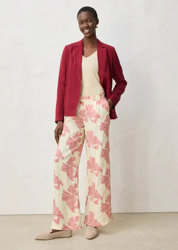 Pantaloni larghi in puro lino, bonprix