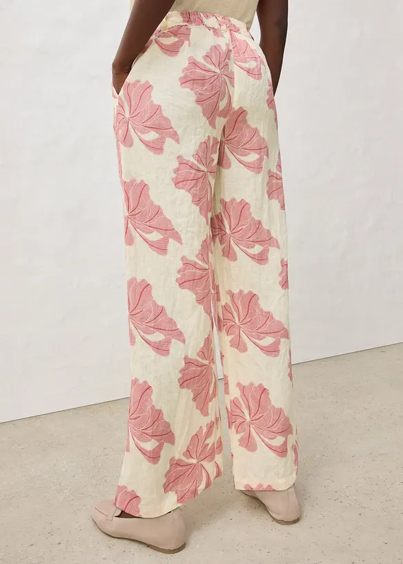 Pantaloni larghi in puro lino, bonprix