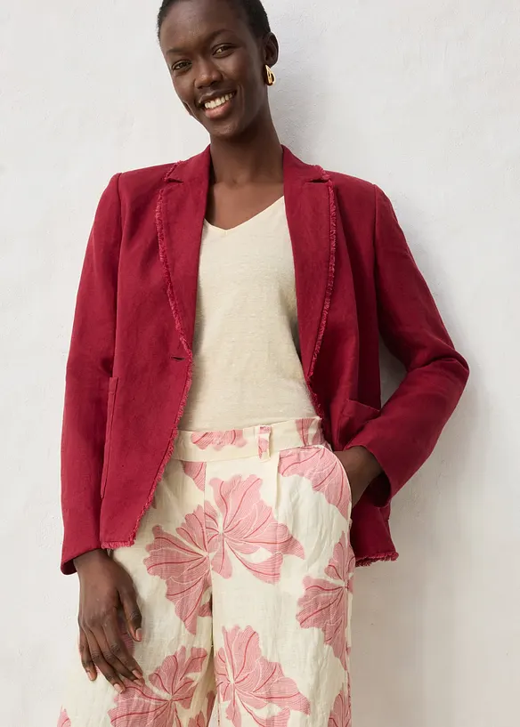 Pantaloni larghi in puro lino, bonprix
