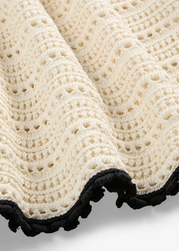 Maglione traforato in misto lino, bonprix
