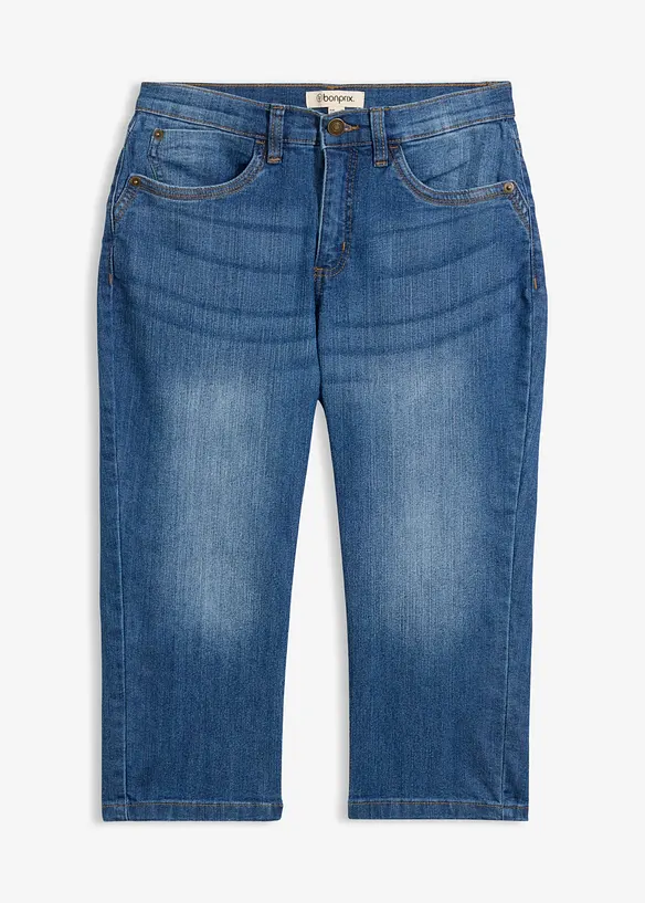 Jeans capri slim, vita media, bonprix