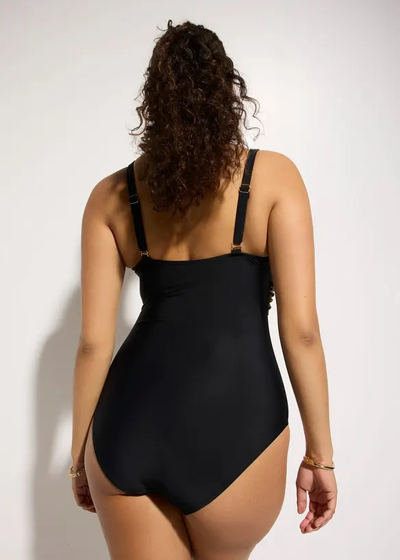 Costume intero con dettaglio incrociato ed effetto modellante medio, bonprix