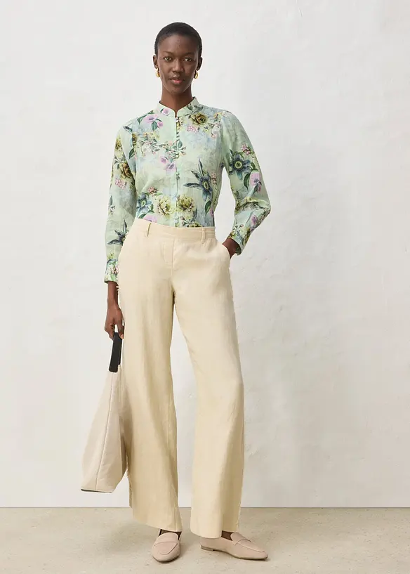 Pantaloni in lino a gamba larga, bonprix