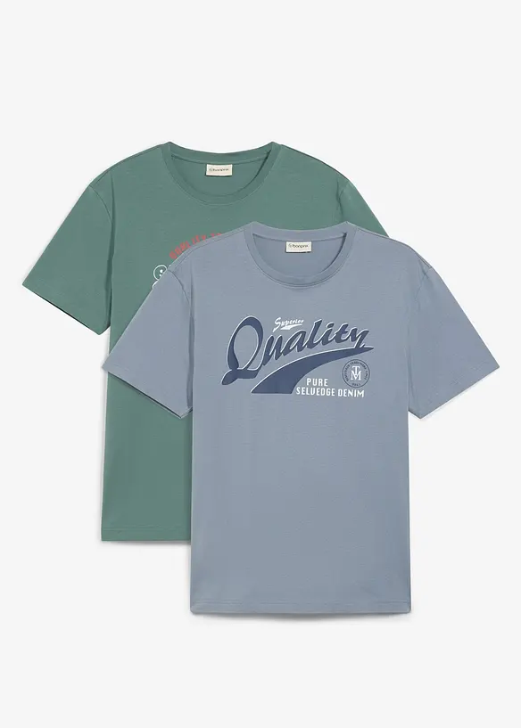 T-shirt in puro cotone biologico (pacco da 2), bonprix