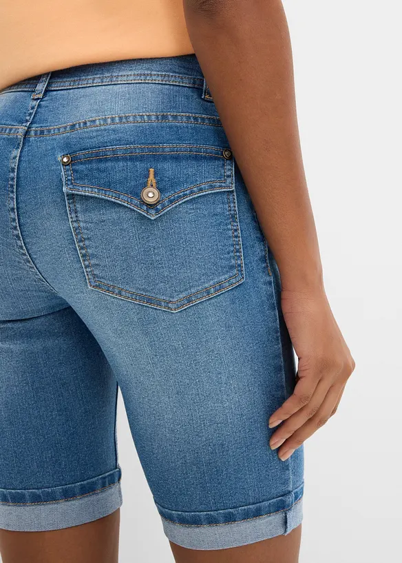 Bermuda di jeans, vita media, bonprix