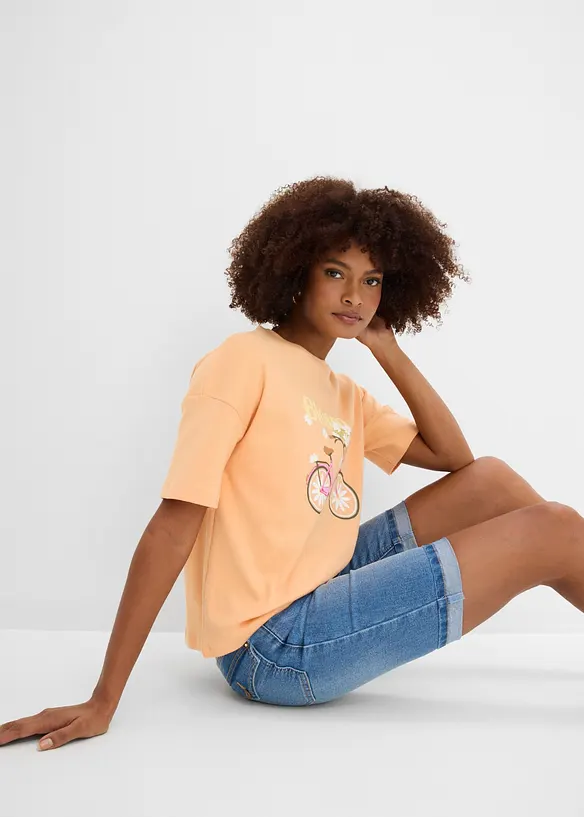 Bermuda di jeans, vita media, bonprix