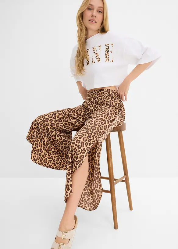 Pantaloni a palazzo con spacchi, bonprix