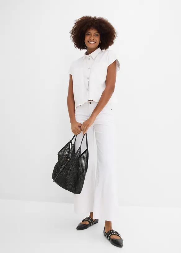 Camicia di jeans boxy cropped, bonprix