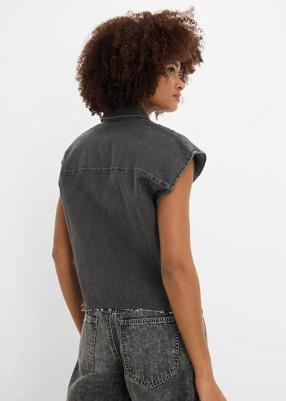 Camicia di jeans boxy cropped, bonprix