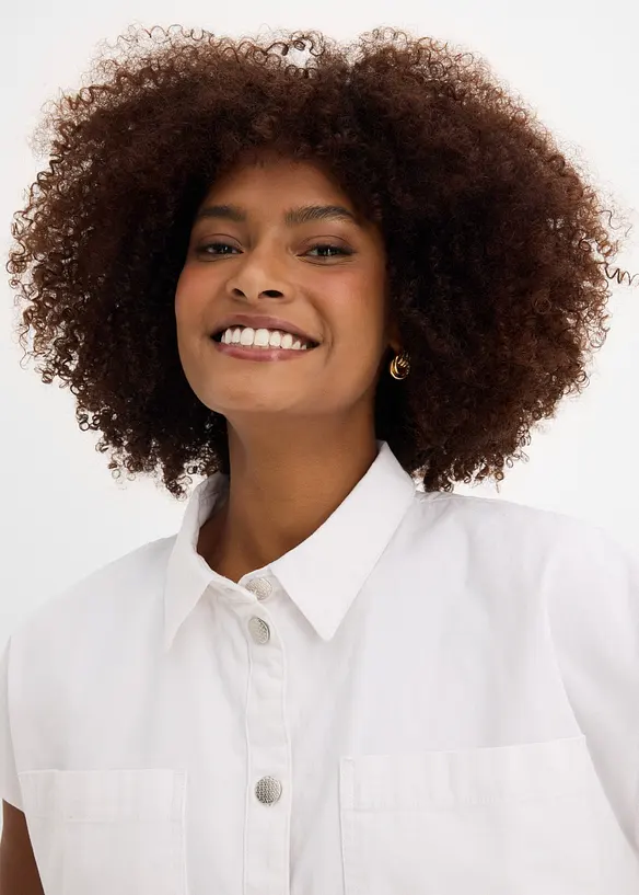 Camicia di jeans boxy cropped, bonprix